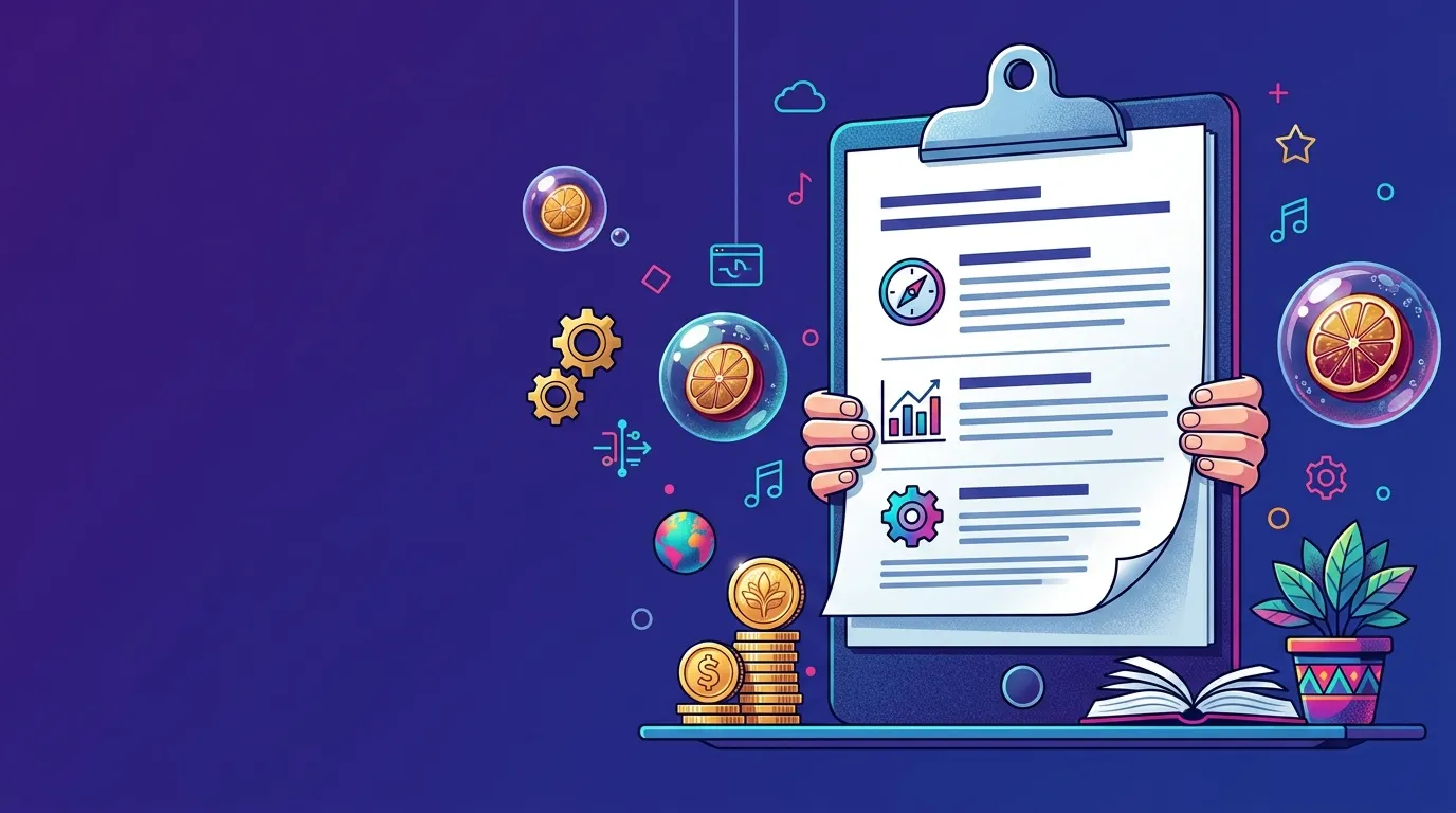Clipboard numérique avec graphiques, outils et symboles financiers