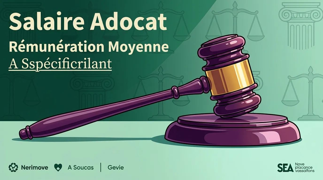 Illustration marteau justice avec texte rémunération avocat