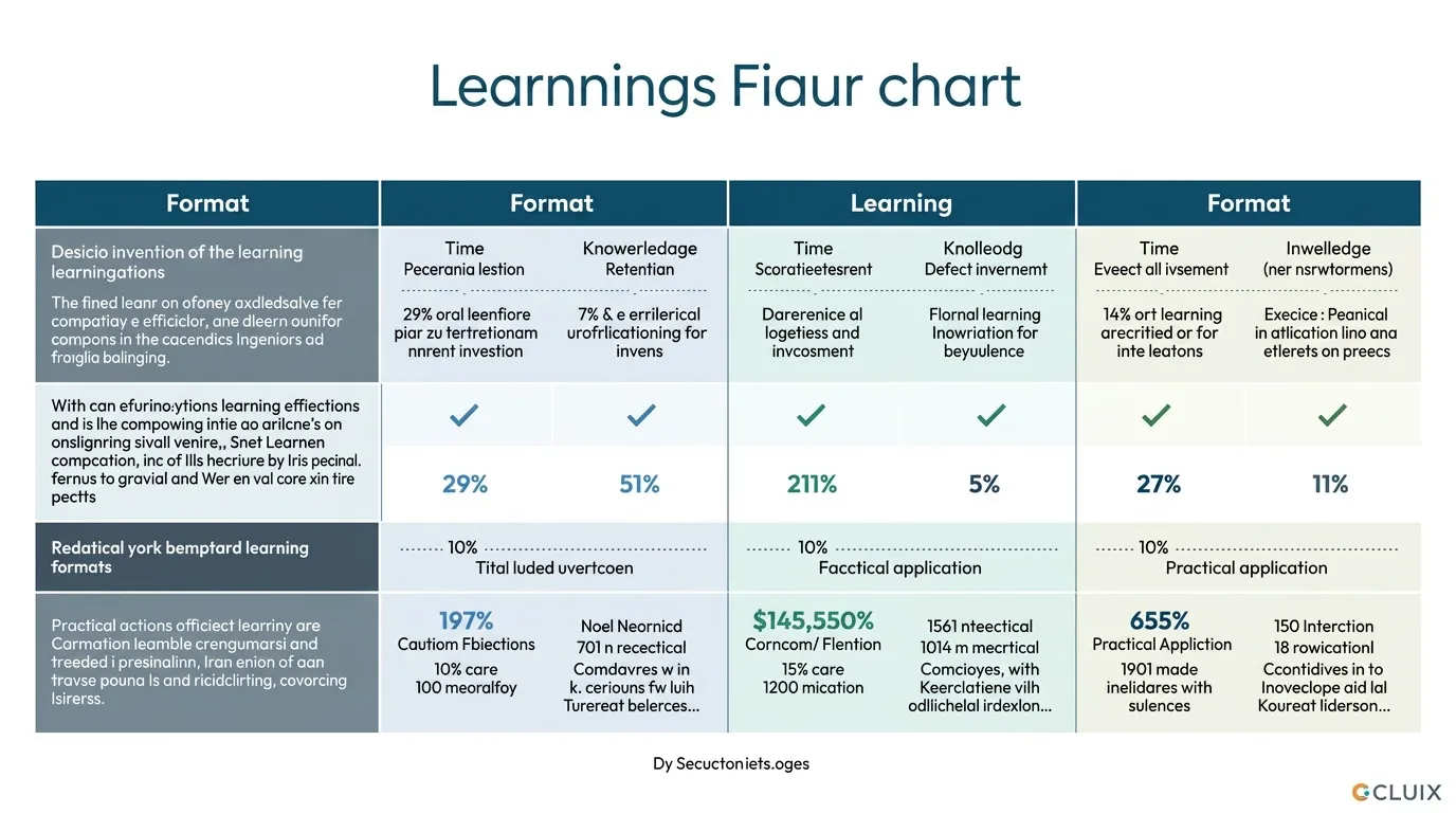 Tableau comparatif des formats d'apprentissage et leurs taux de rétention