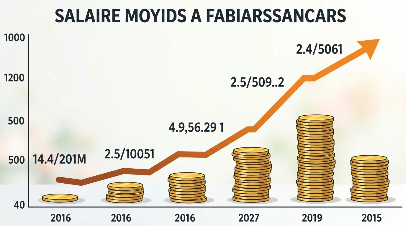 Graphique montrant la hausse des salaires moyens de 2016 à 2019