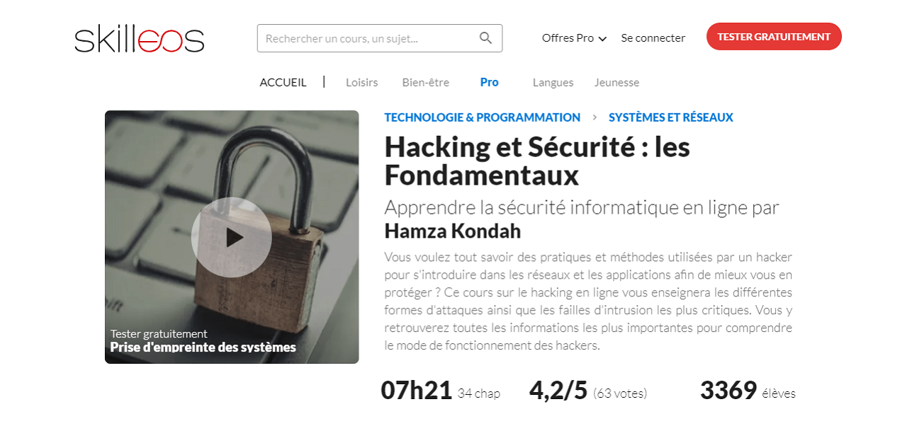 Formation Hacking et Sécurité chez Skilleos