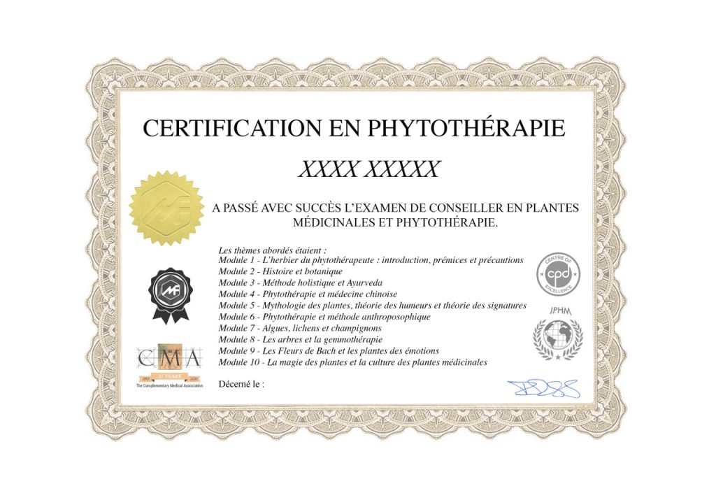 Formation en phytothérapie