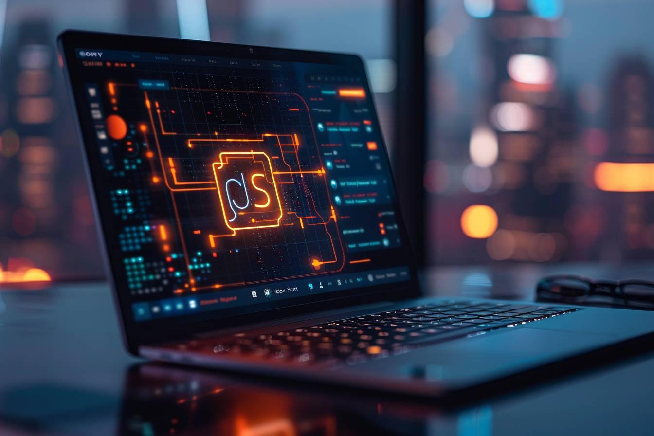 &Eacute;cran d'ordinateur affichant un sch&eacute;ma complexe de donn&eacute;es num&eacute;riques